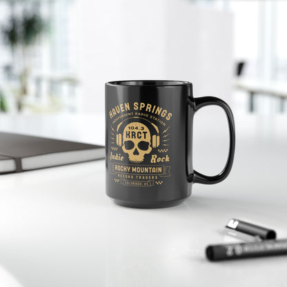 Haven Springs Radio Emblem Black Mug