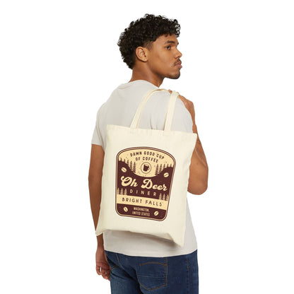 Oh Deer Diner Emblem Canvas Tote Bag