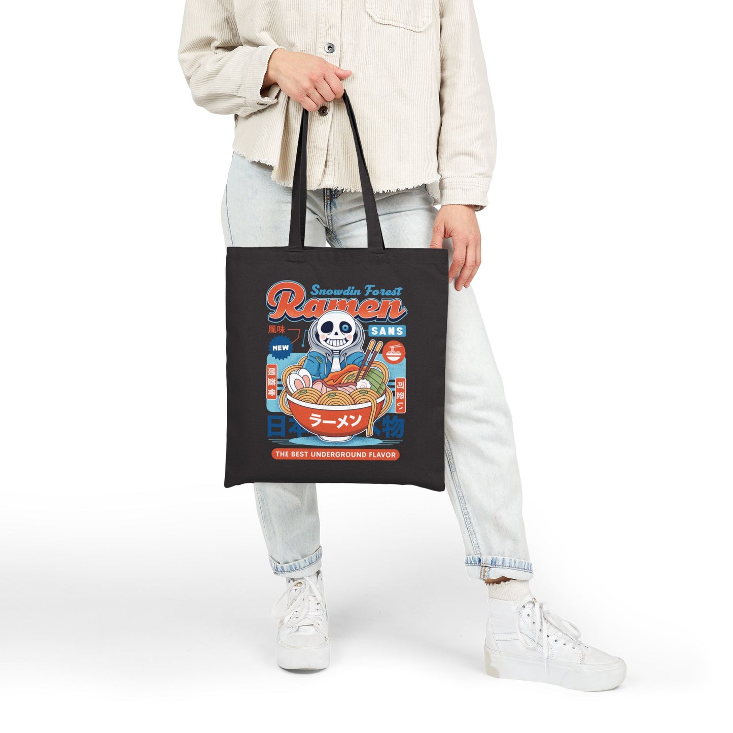 Snowdin Forest Ramen Vintage Cotton Canvas Tote Bag