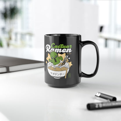 Cactuar Ramen Aesthetic Black Mug