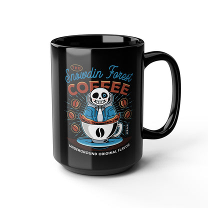 Snowdin Forest Coffee Emblem Black Mug