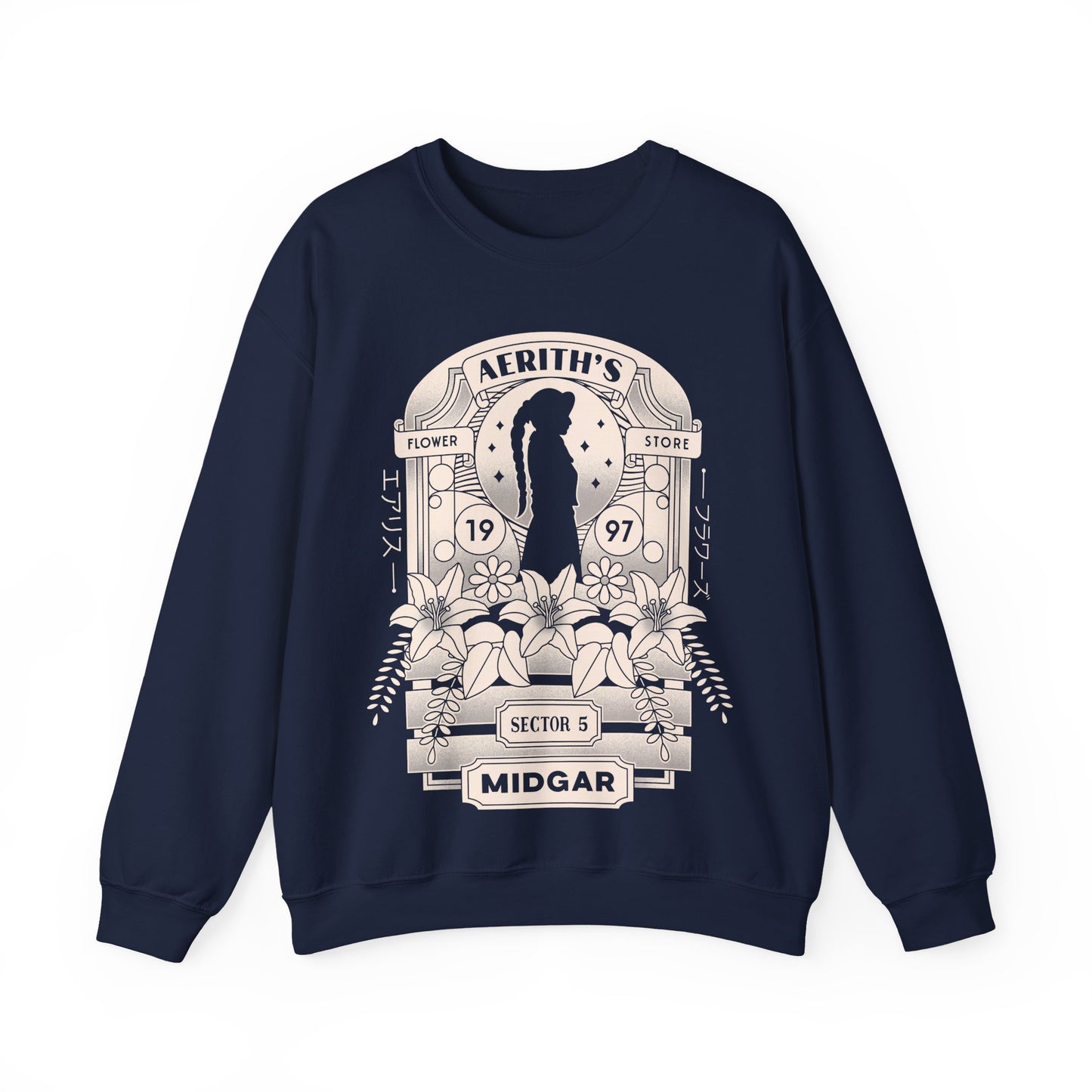 Aerith And Flowers Unisex Crewneck Sweatshirt