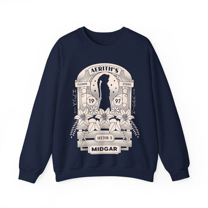 Aerith And Flowers Unisex Crewneck Sweatshirt