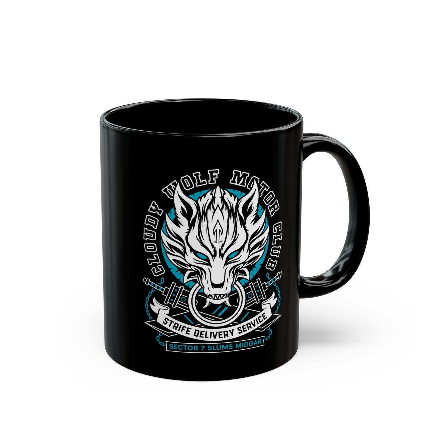 Cloudy Wolf Midgar Motor Black Mug