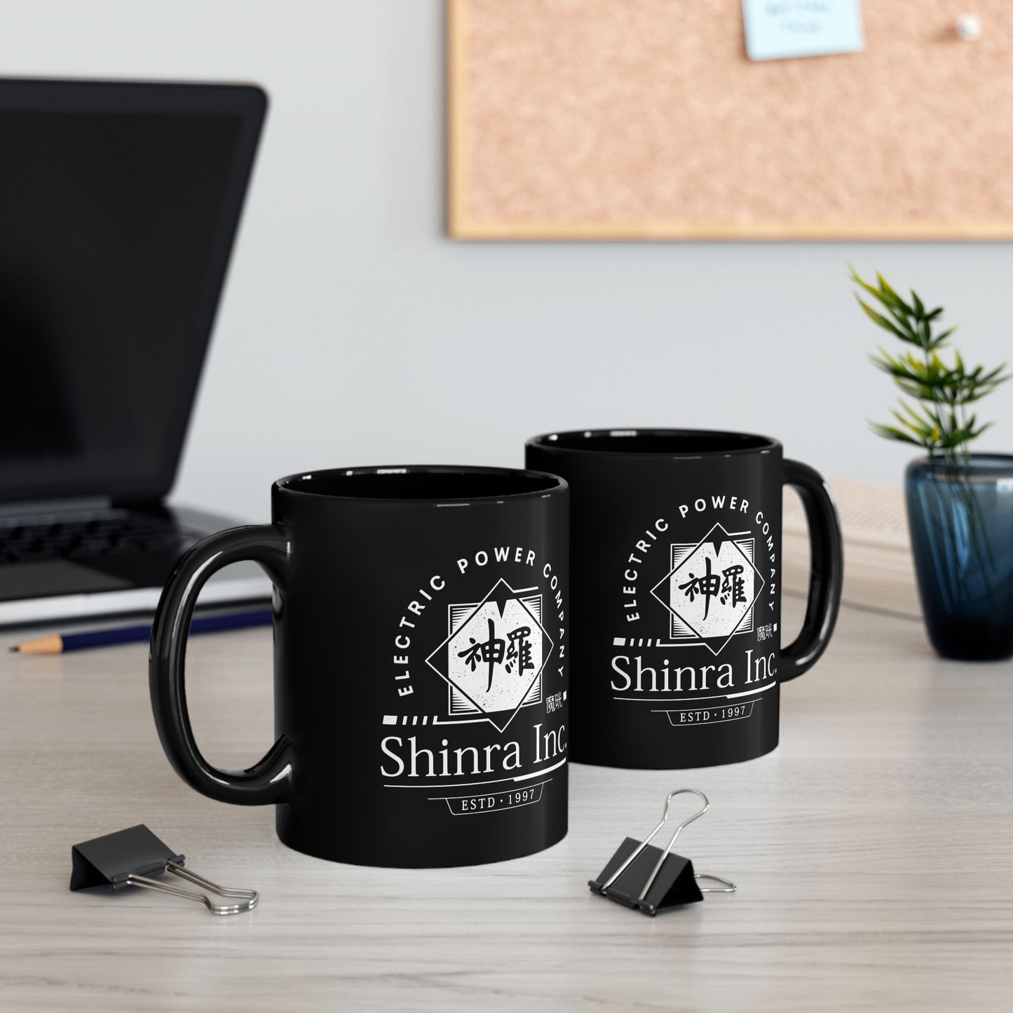 Shinra Inc Crest Black Mug
