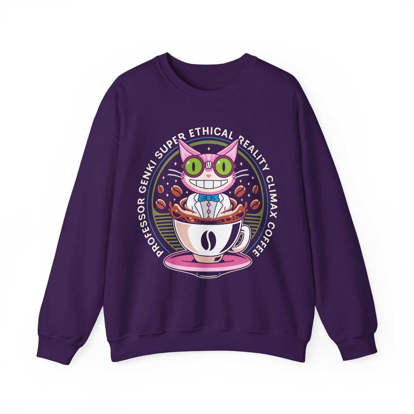 Steelport Cat Coffee Emblem Crewneck Sweatshirt