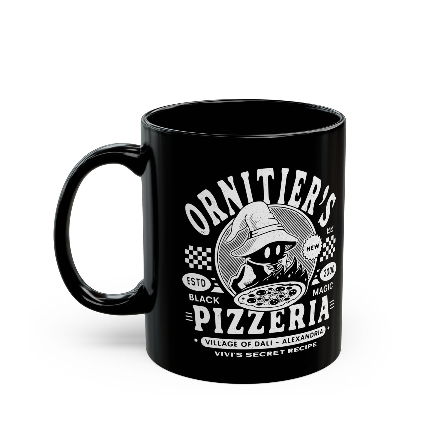 The Ornitier Pizzeria Grunge Black Mug