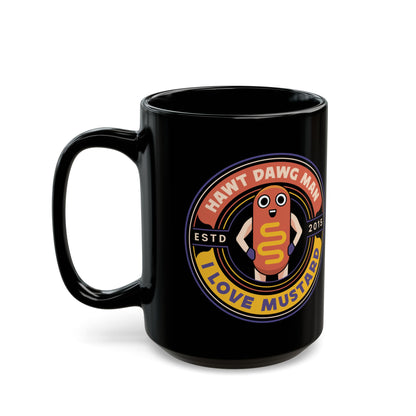 Hawt Dawg Man Emblem Black Mug