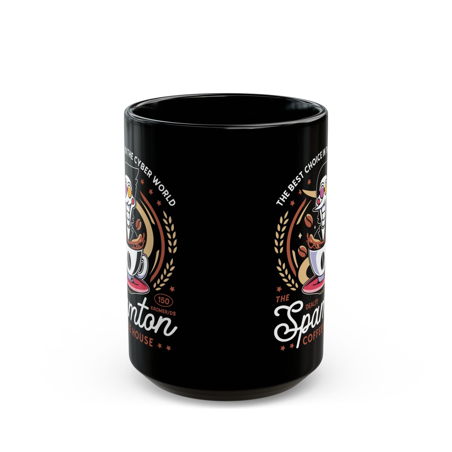 Spamton Coffee Emblem Black Mug