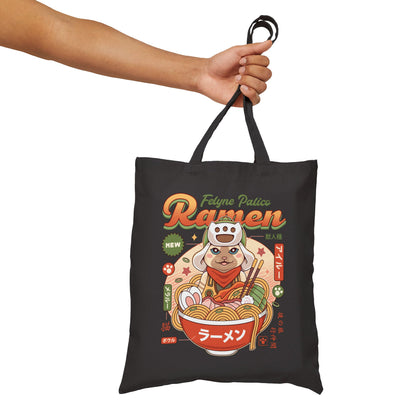 Felyne Palico Ramen Cotton Canvas Tote Bag