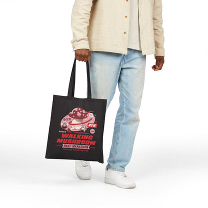Walking Mushroom Marathon Cotton Canvas Tote Bag