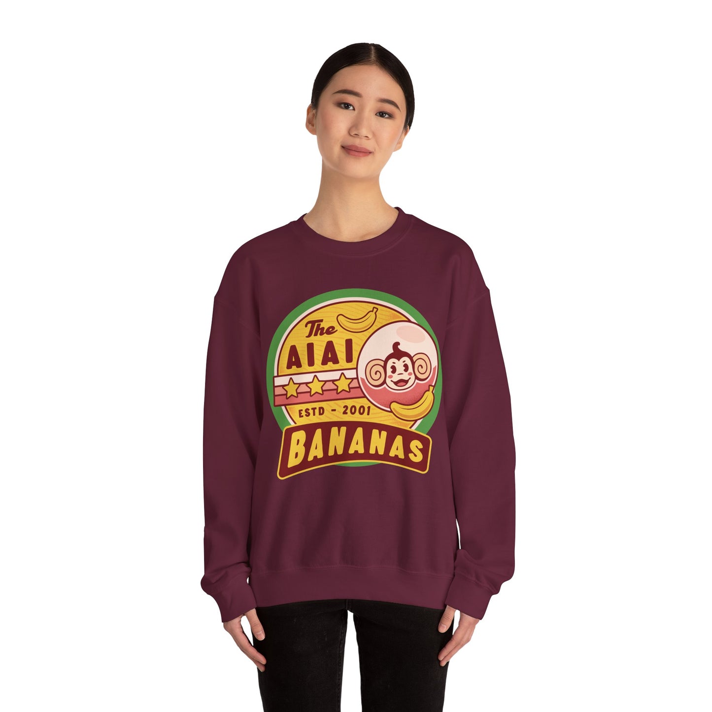Aiai Bananas Emblem Unisex Crewneck Sweatshirt