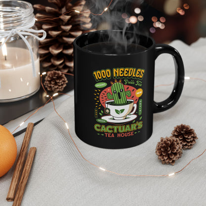 Cactuar Green Tea Emblem Black Mug