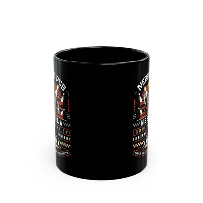 Nebb Bowling Mascot Emblem Black Mug