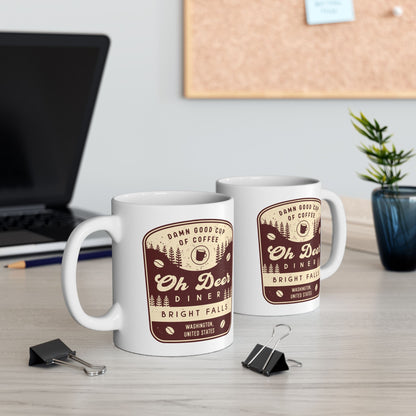 Oh Deer Diner Emblem Ceramic Mug