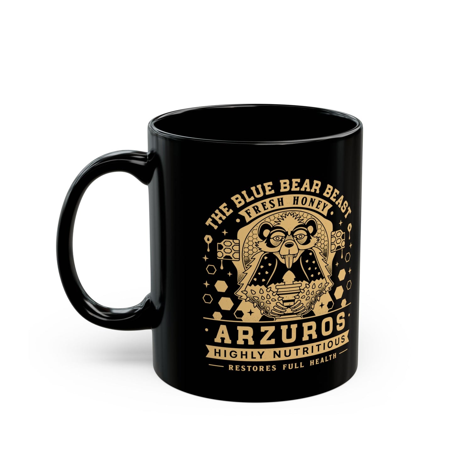 Arzuros Honey Vintage Crest Black Mug