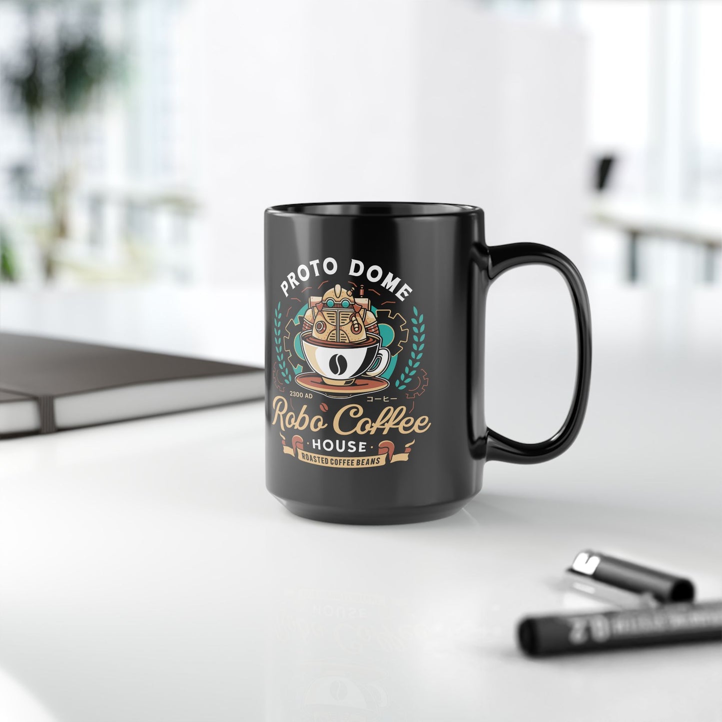 Proto Dome Robo Coffee Crest Black Mug