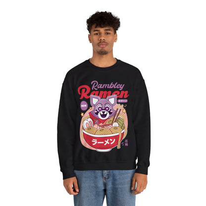 Rambley The Raccoon Ramen Unisex Crewneck Sweatshirt
