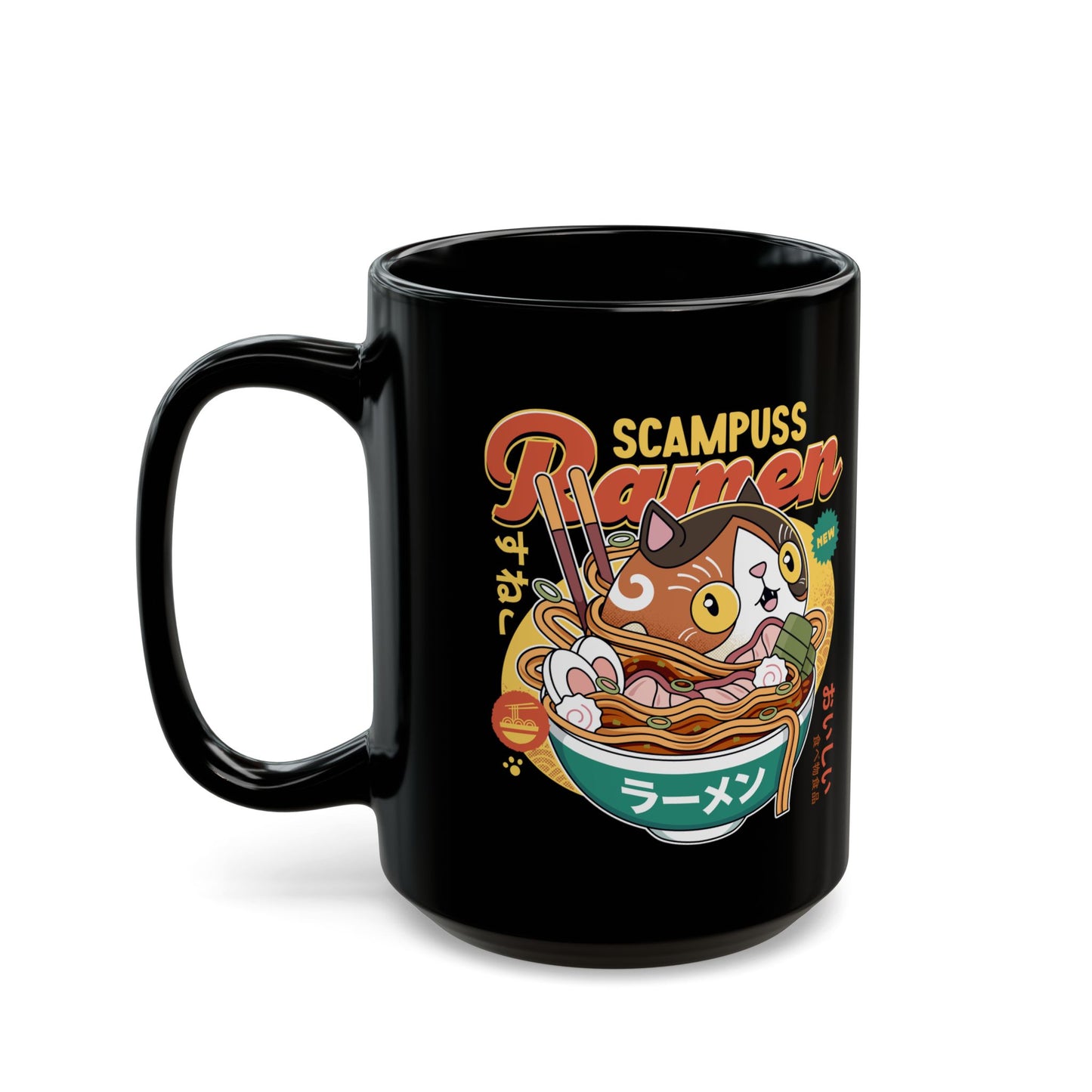 Scampuss Ramen Black Mug