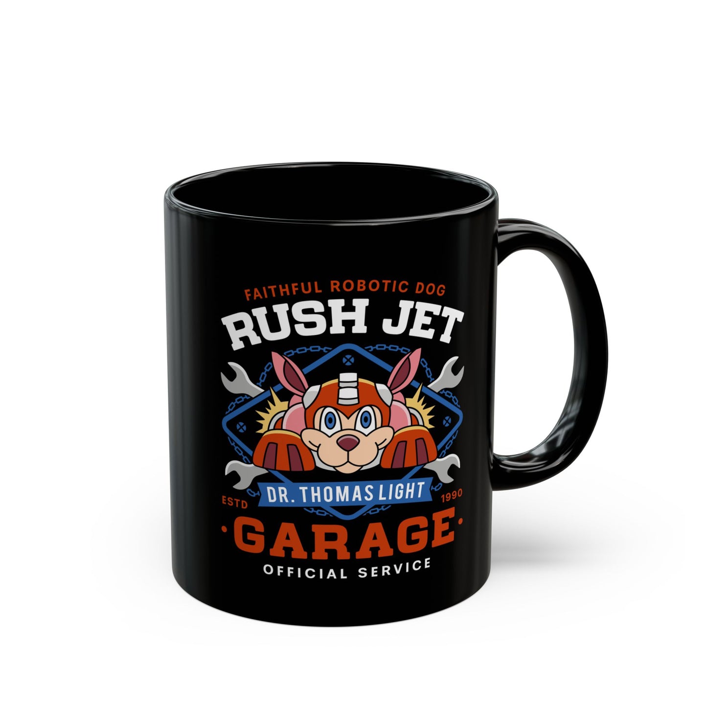 Dr Thomas Light Garage Black Mug