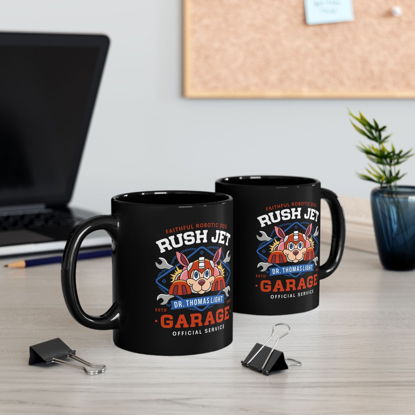 Dr Thomas Light Garage Black Mug