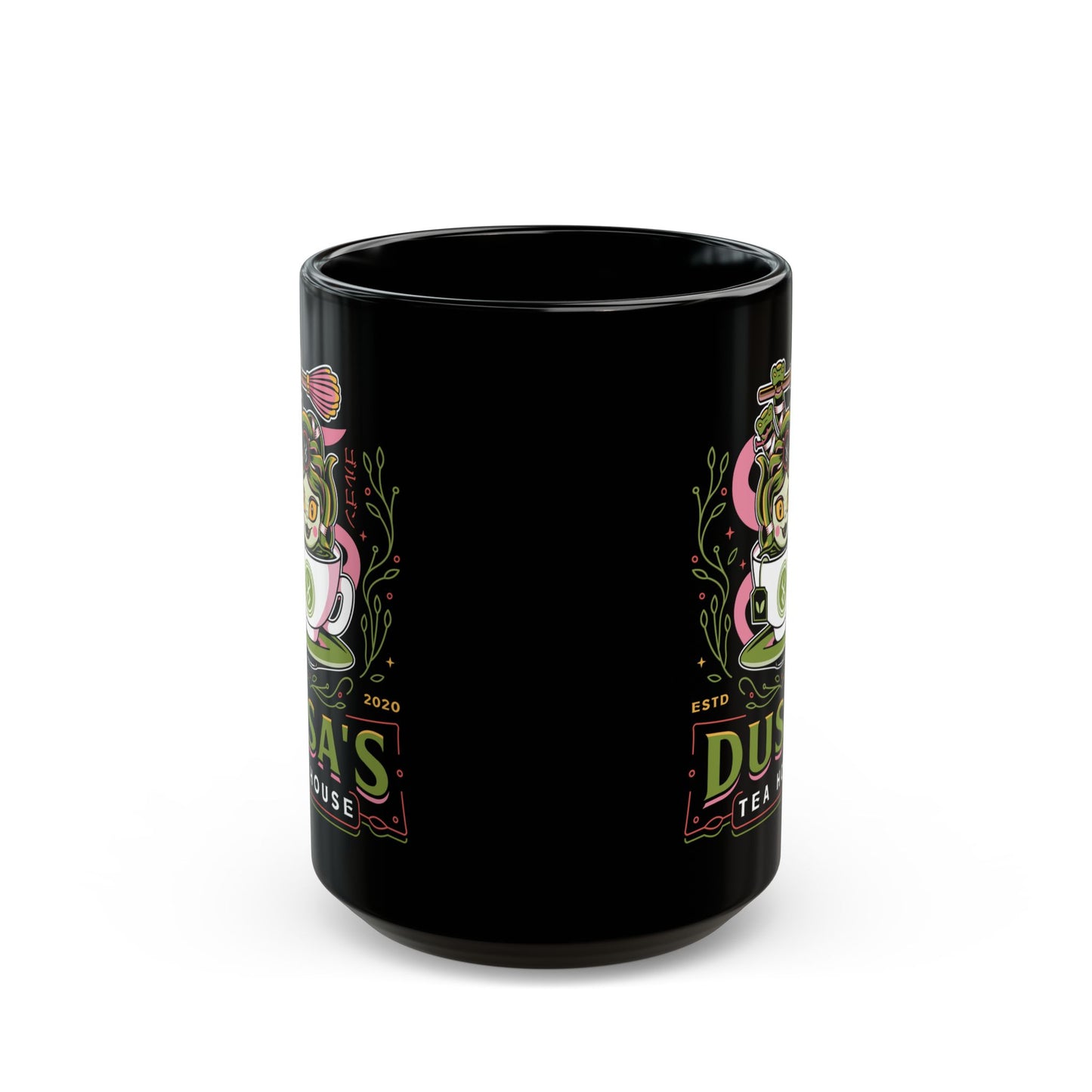 Dusa Green Tea Emblem Black Mug