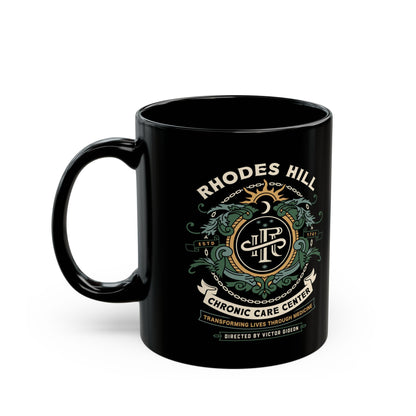 Rhodes Hill Chronic Care Center Crest Black Mug
