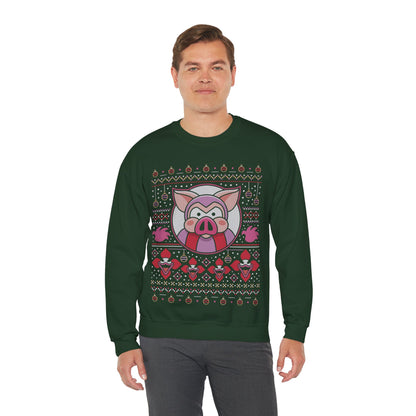 Evil Pigs Ugly Sweater Crewneck Sweatshirt