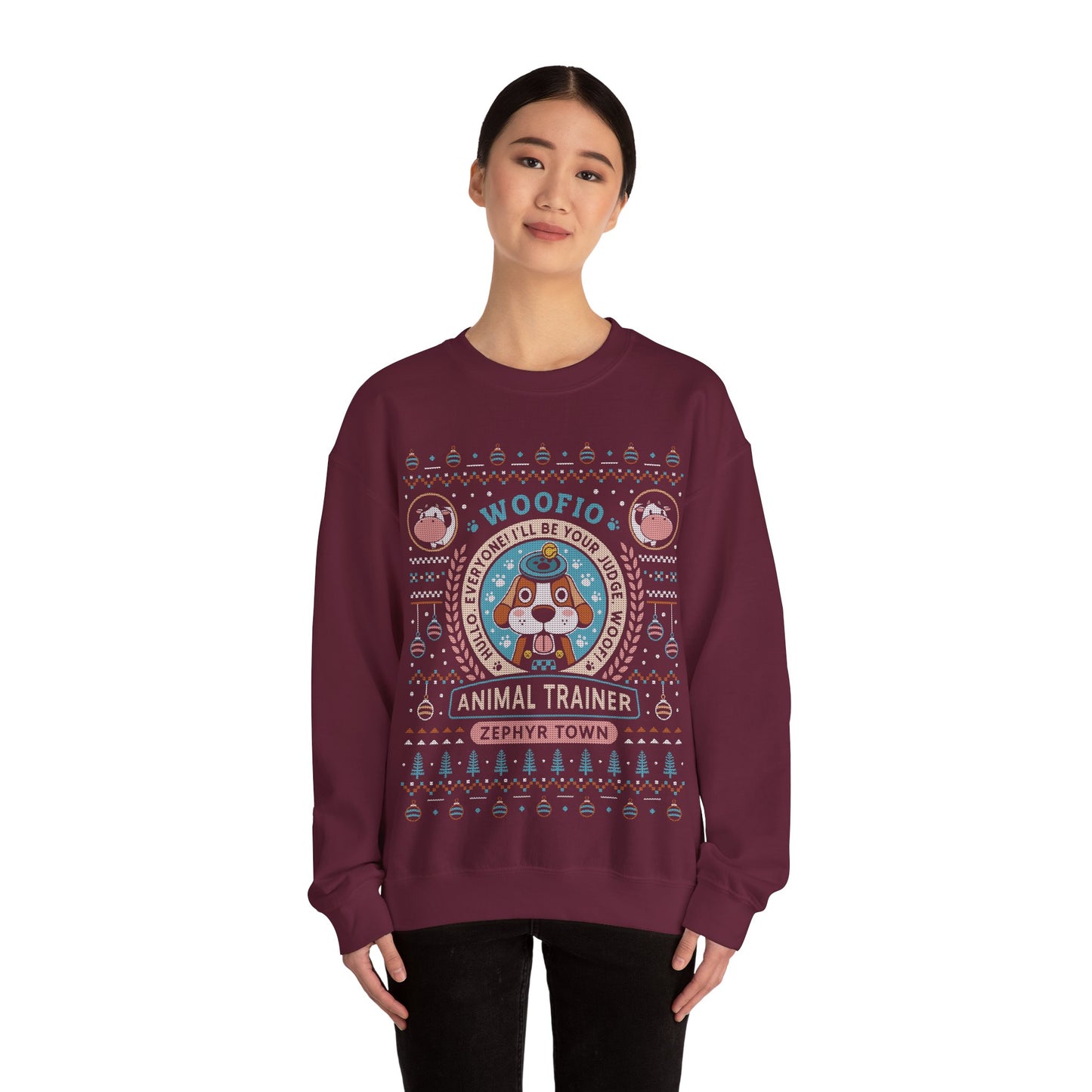 Woofio Zephyr Town Ugly Sweater Crewneck Sweatshirt
