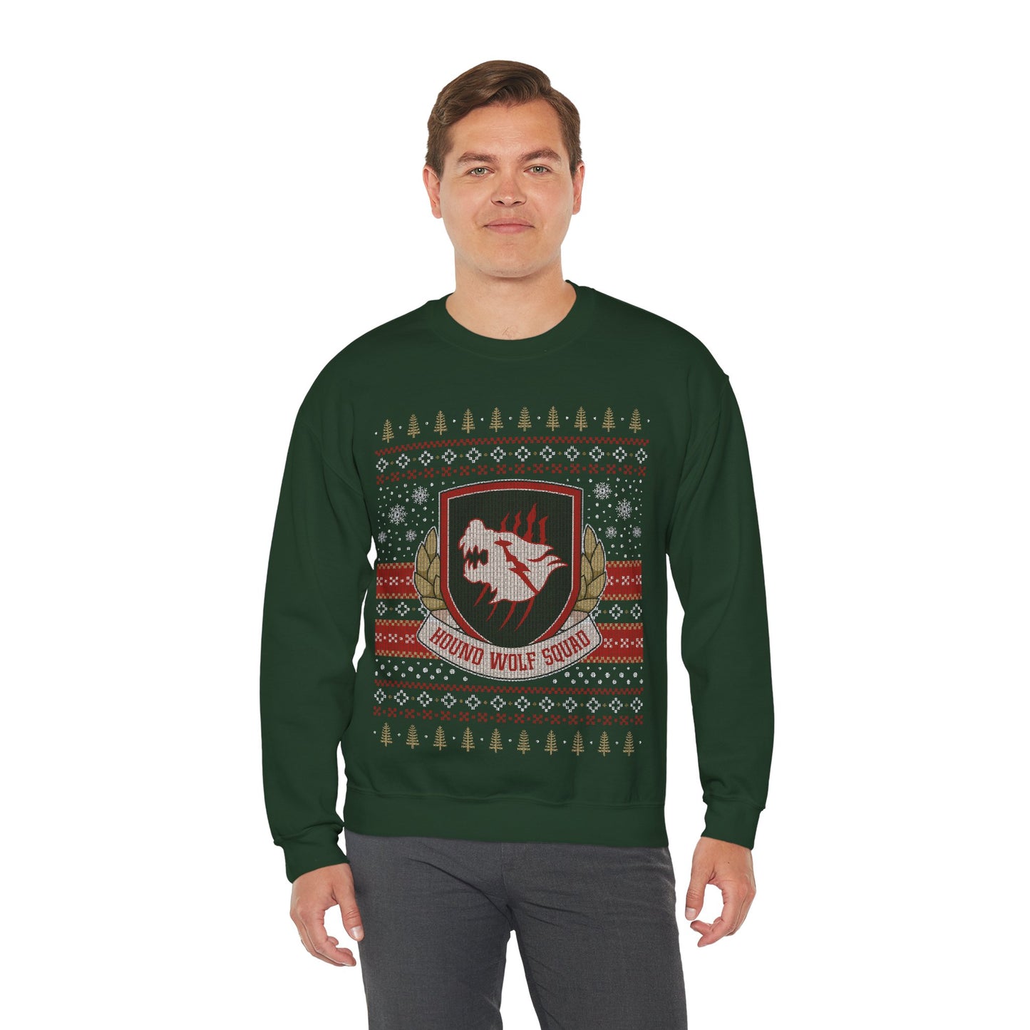 Hound Wolf Squad Christmas Unisex Crewneck Sweatshirt