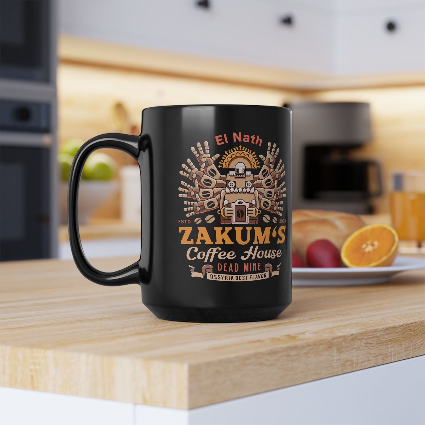 Zakum Coffee Emblem Black Mug