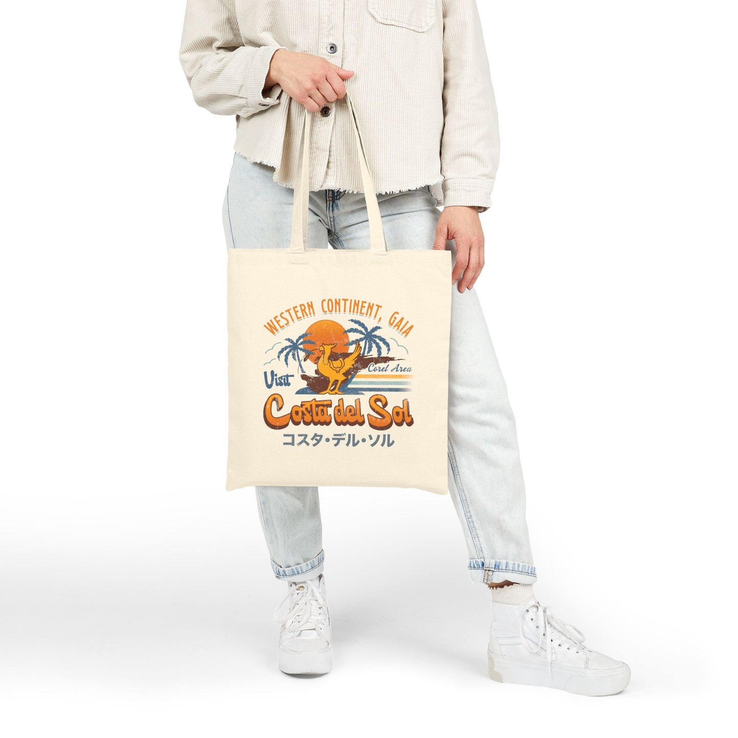 Costa Del Sol Vintage Cotton Canvas Tote Bag