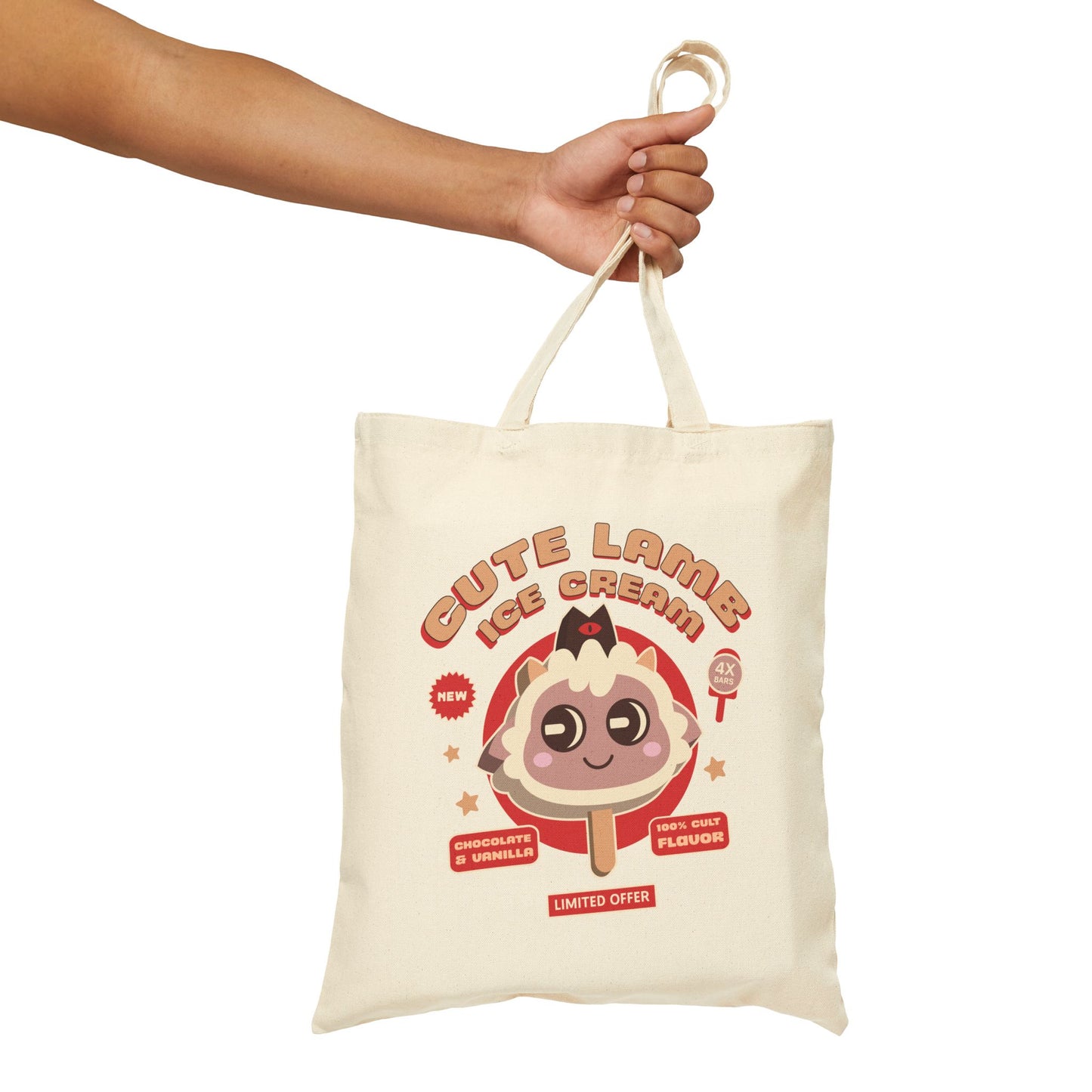 Lamb Ice Cream Cotton Canvas Tote Bag