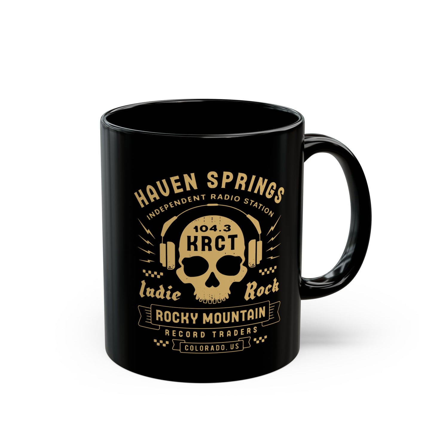 Haven Springs Radio Emblem Black Mug