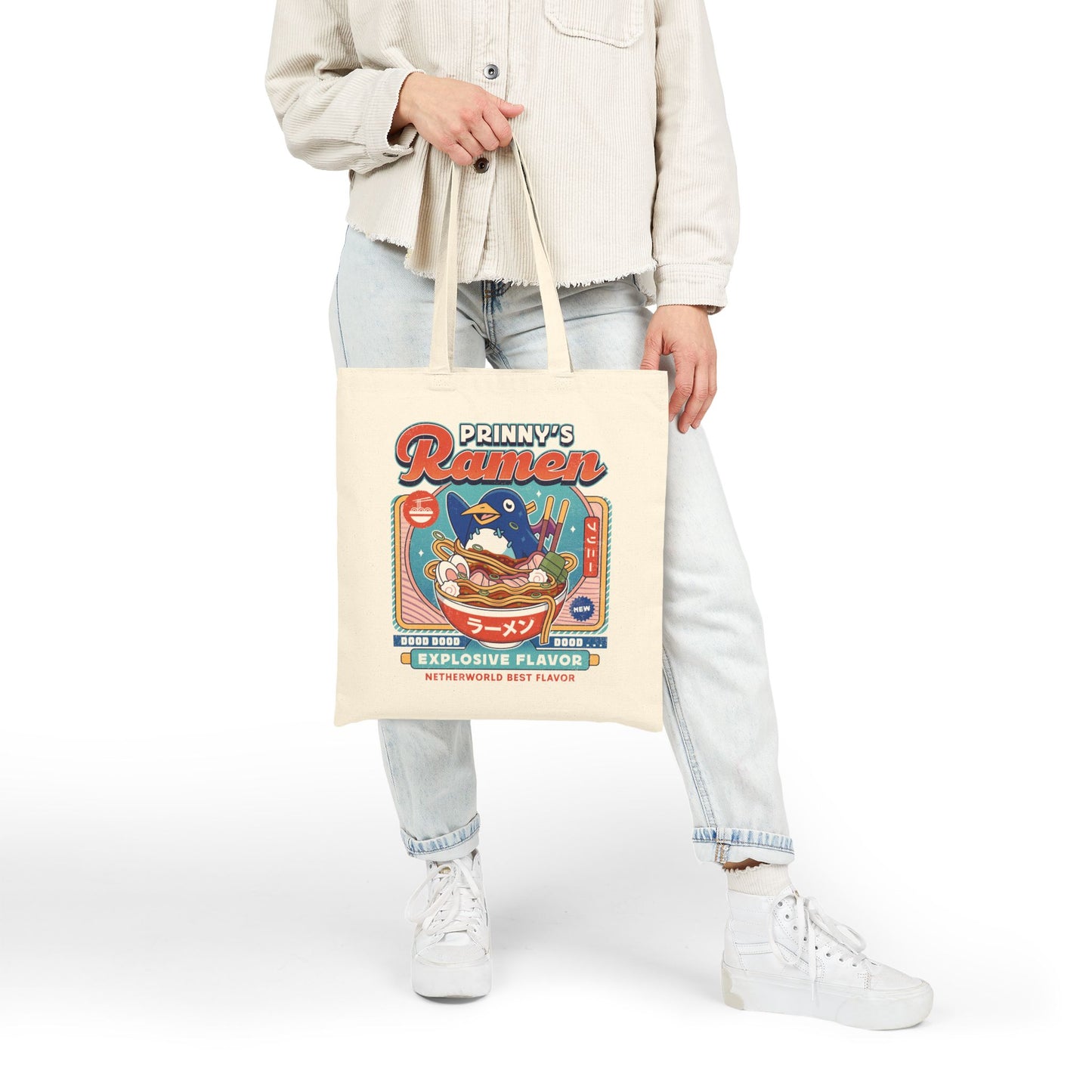 Prinny Dood Ramen Vintage Canvas Tote Bag