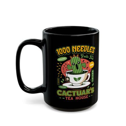 Cactuar Green Tea Emblem Black Mug