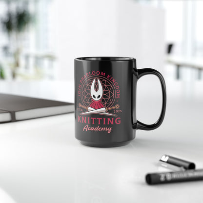 Pharloom Knitting Emblem Black Mug