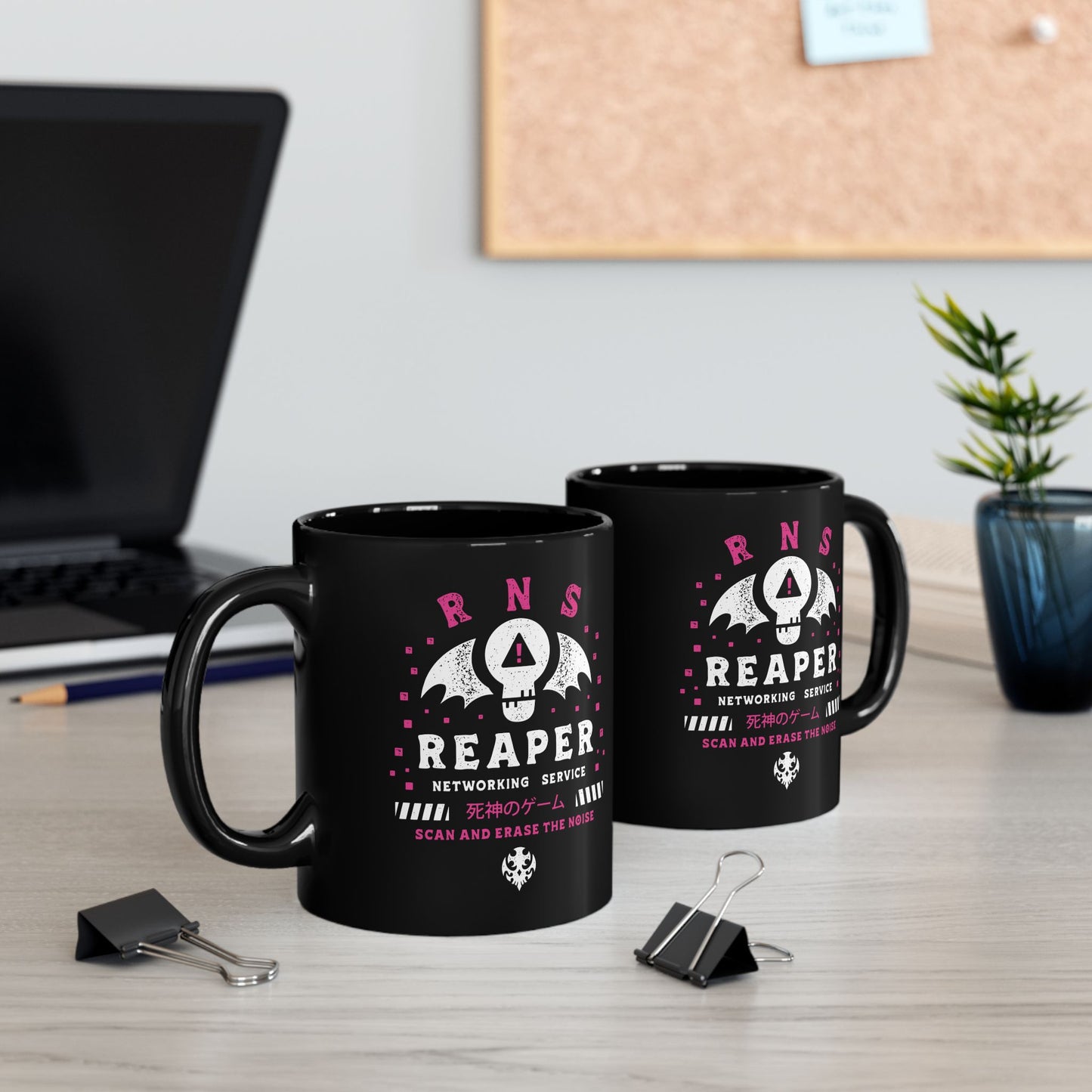 Reaper Networking Service Grunge Black Mug