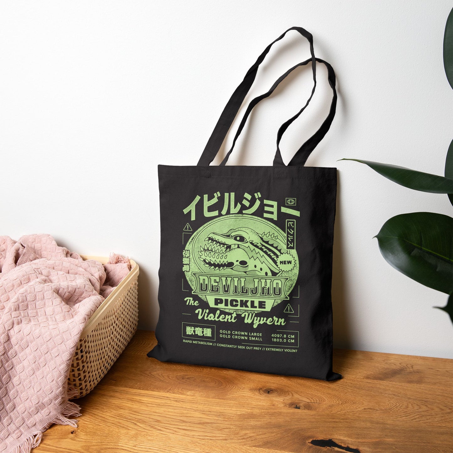 Deviljho Pickle Grunge Cotton Canvas Tote Bag