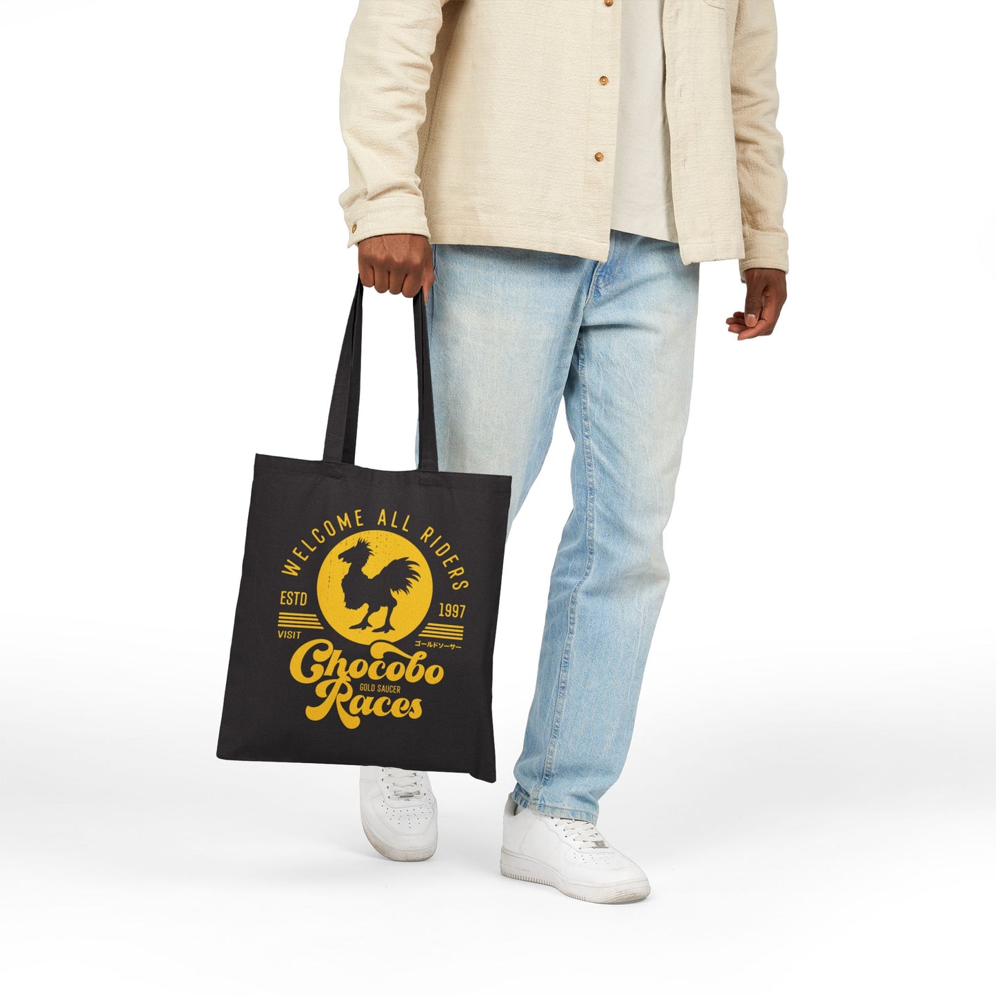 Chocobo Races Crest Cotton Canvas Tote Bag
