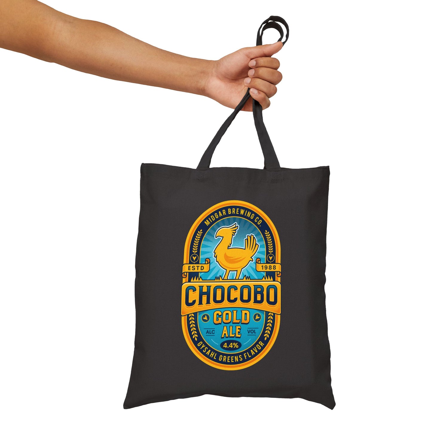 Chocobo Gold Beer Emblem Canvas Tote Bag