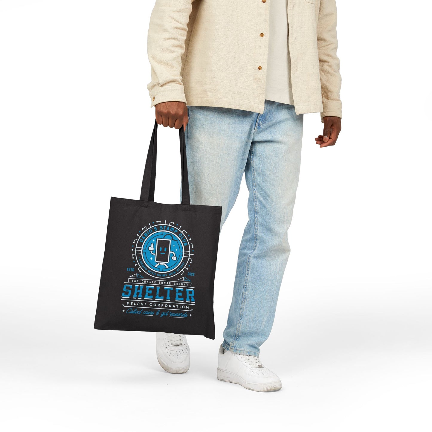 Cabin Coins Stamp Club Emblem Tote Bag