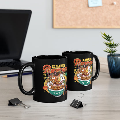 Scampuss Ramen Black Mug