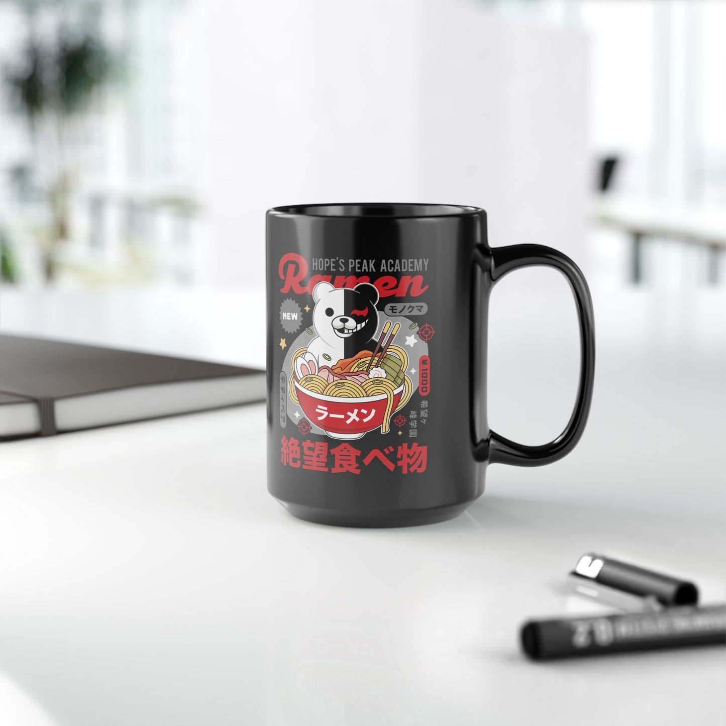Hopes Peak Academy Ramen Black Mug