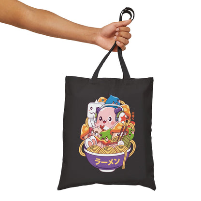 Maple World Monsters Ramen Cotton Canvas Tote Bag