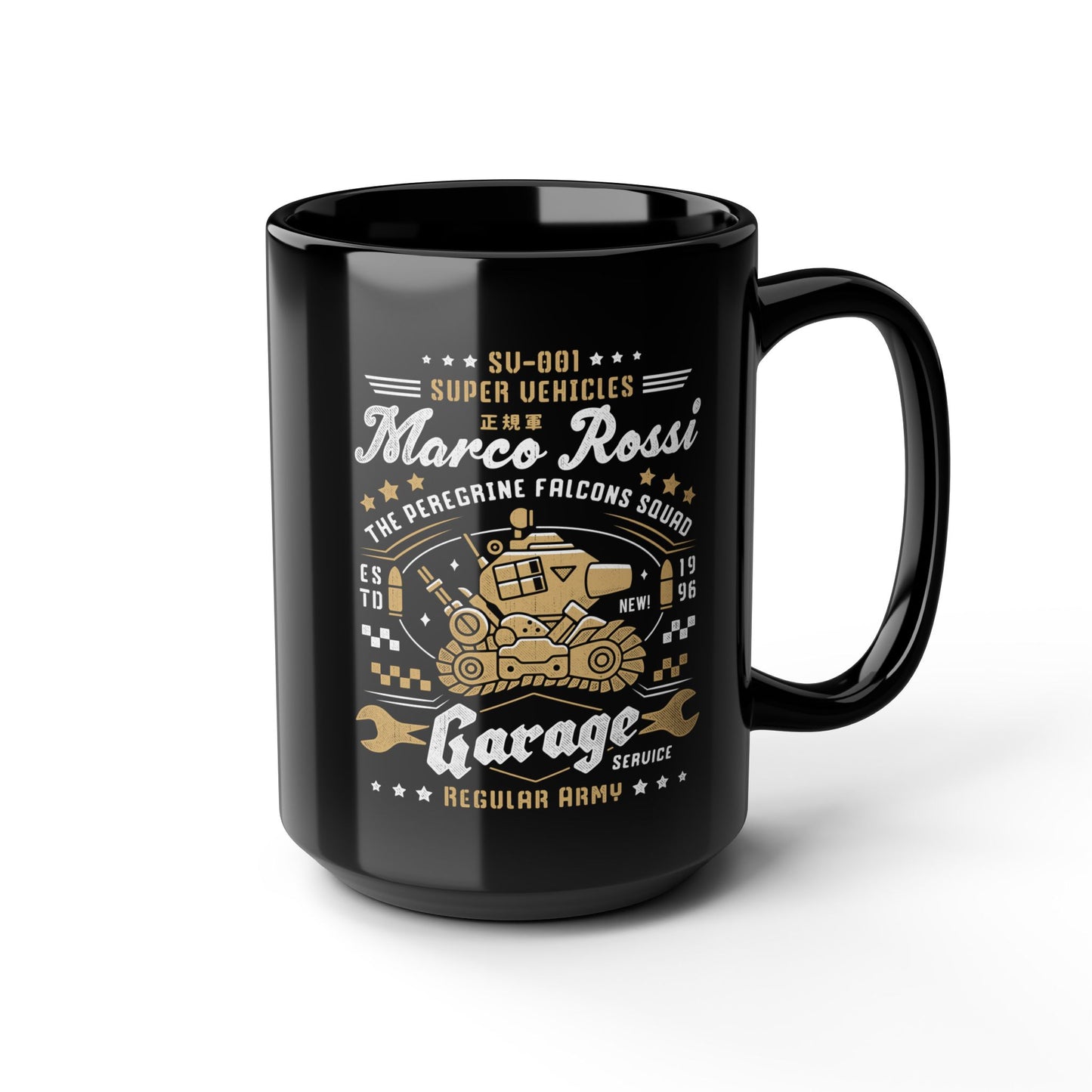 Peregrine Falcons Squad Garage Black Mug