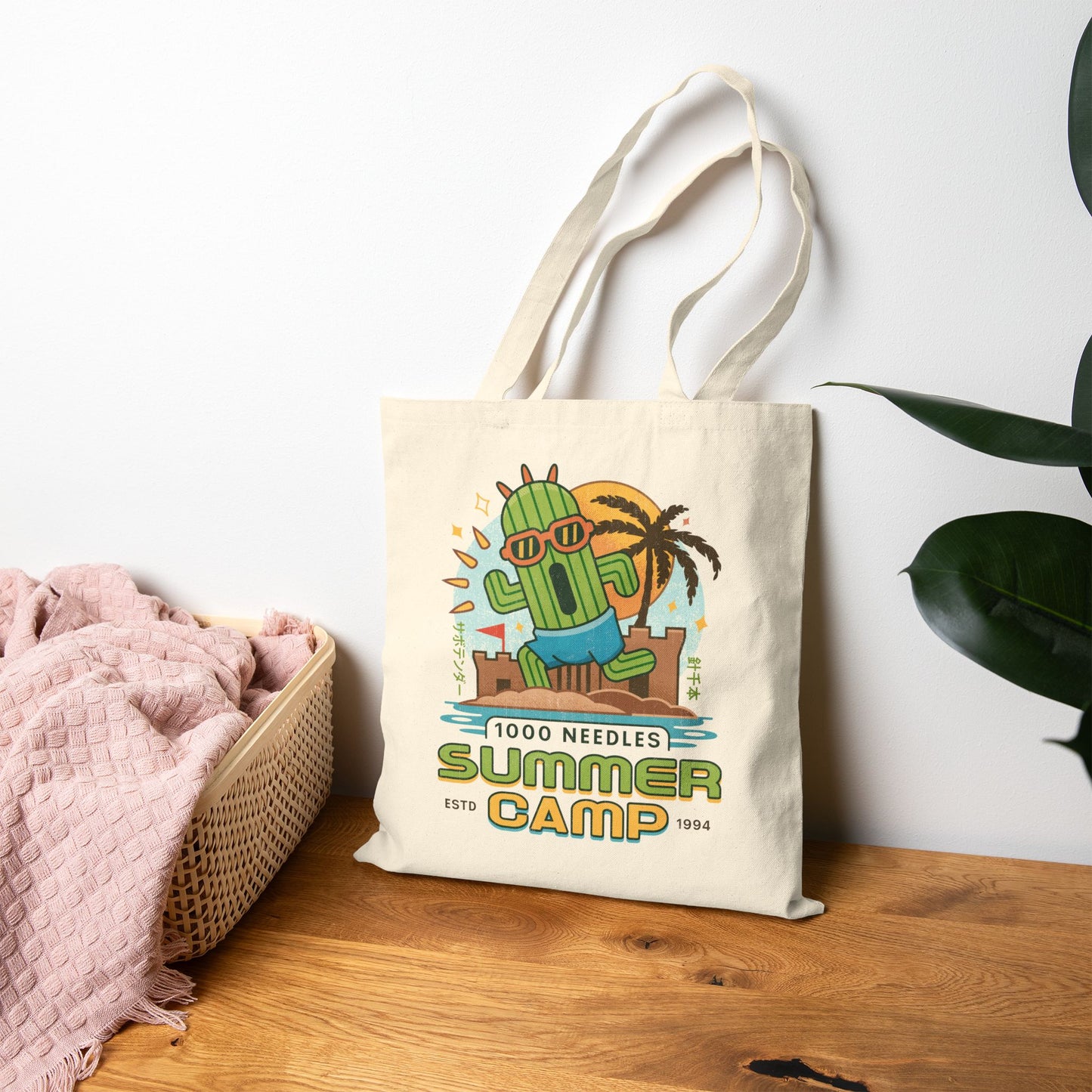 Cactuar Summer Camp Vintage Tote Bag