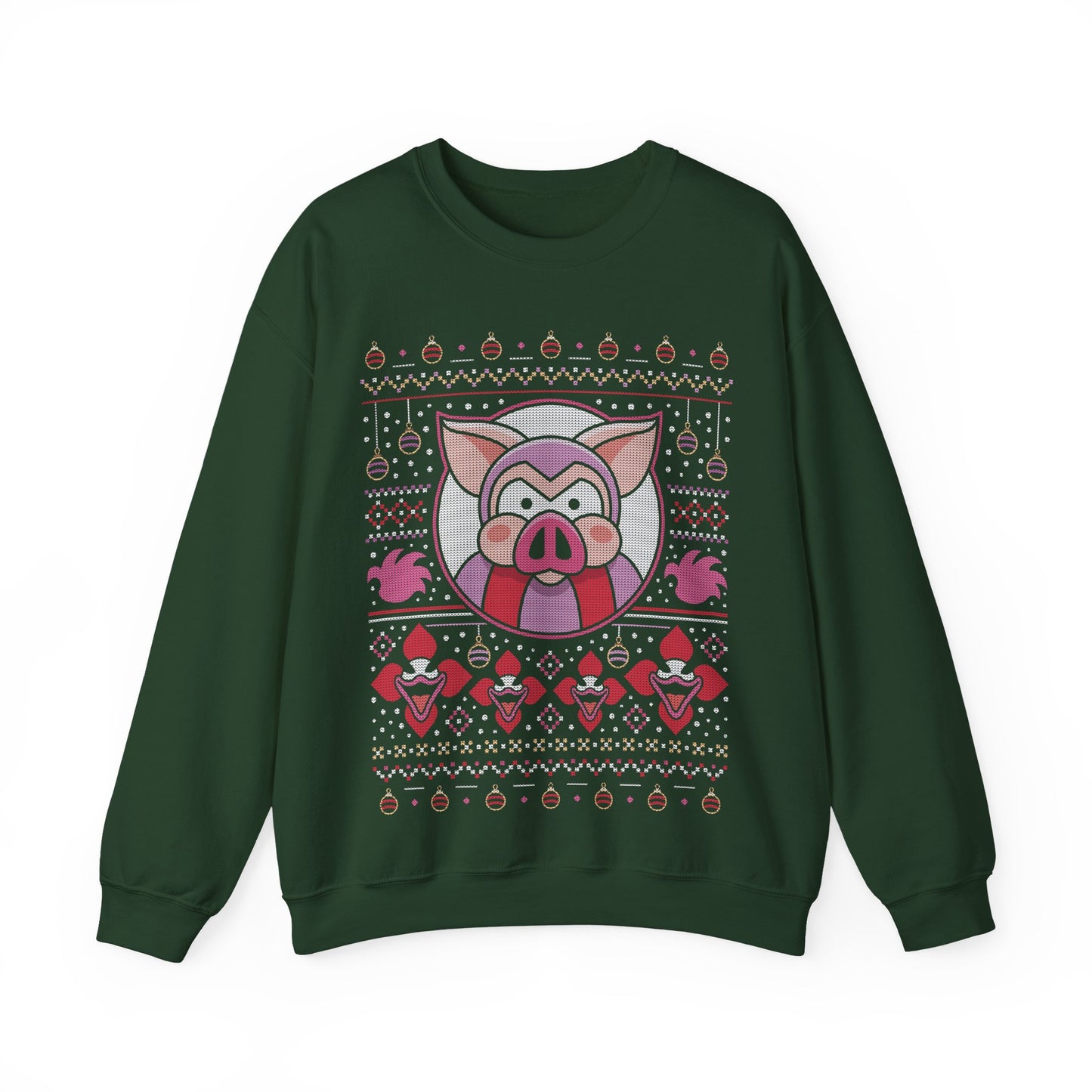 Evil Pigs Ugly Sweater Crewneck Sweatshirt