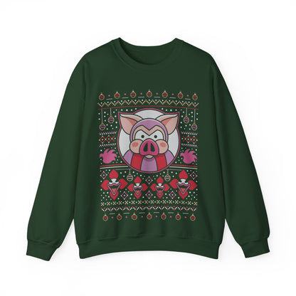 Evil Pigs Ugly Sweater Crewneck Sweatshirt