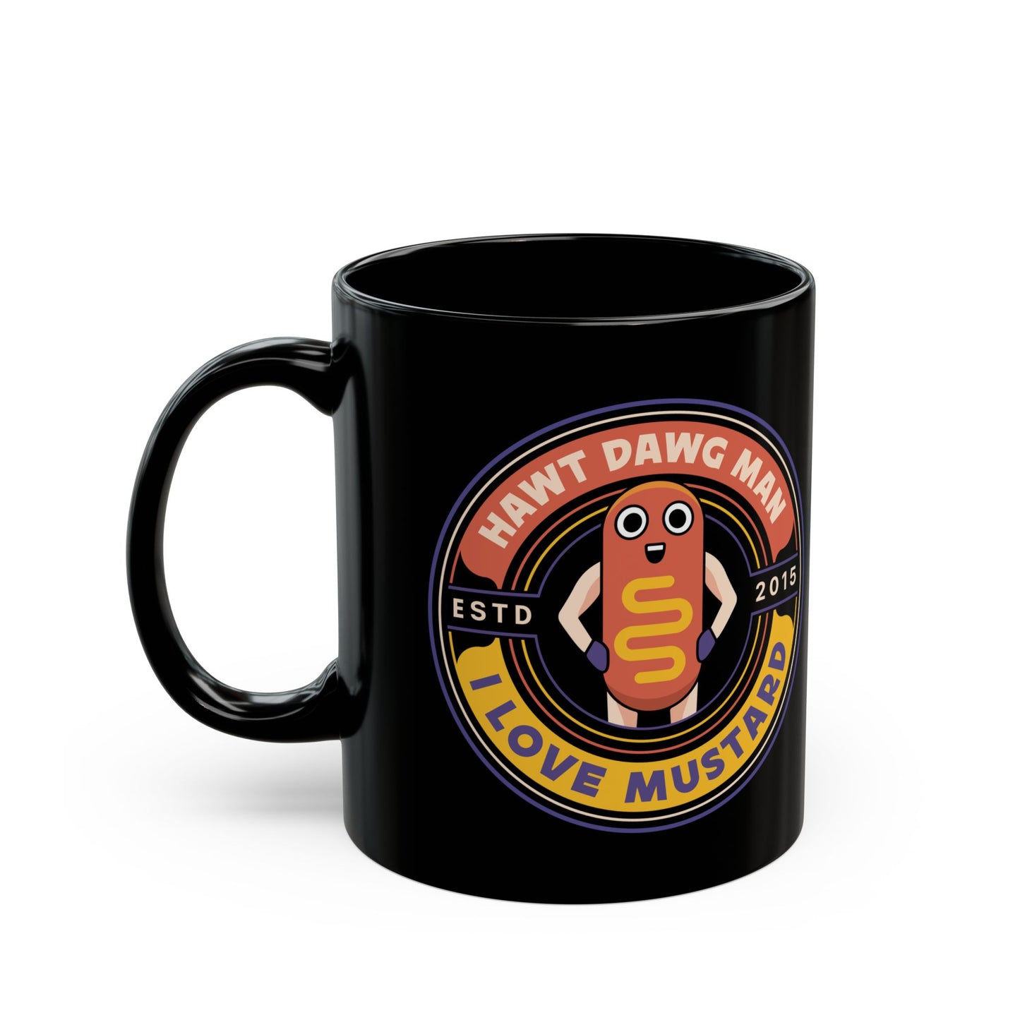 Hawt Dawg Man Emblem Black Mug